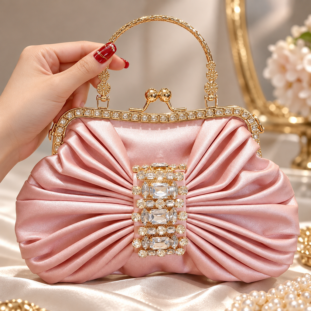 Celeste Crystal-Embellished Evening Clutch Bag