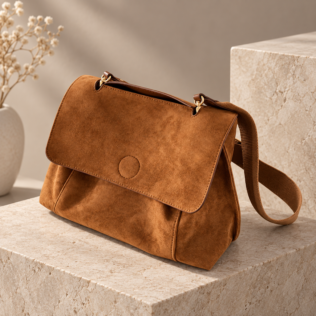Camden Suede-Look Flap Shoulder Bag
