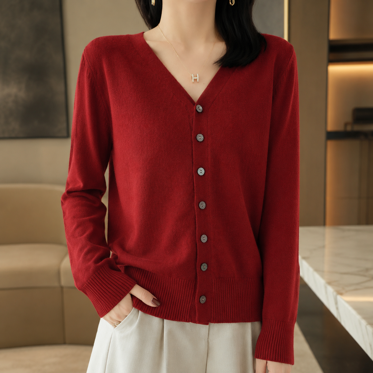 Sienna Women’s V-Neck Button Cardigan