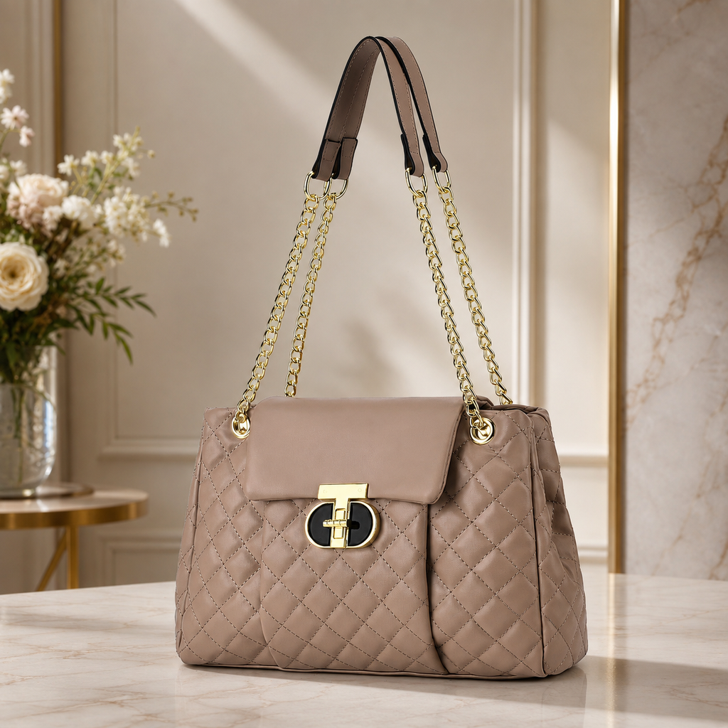 Vivienne Women’s Quilted Chain Handle Handbag