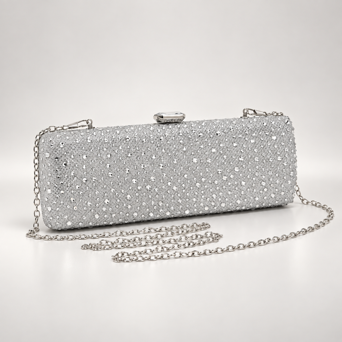 Amélie Crystal Evening Clutch with Jewel Top Clasp
