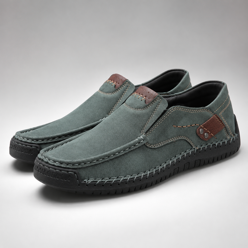 Thomas Casual Slip-On Loafers with Hand-Stitched Detail and Flexible Sole