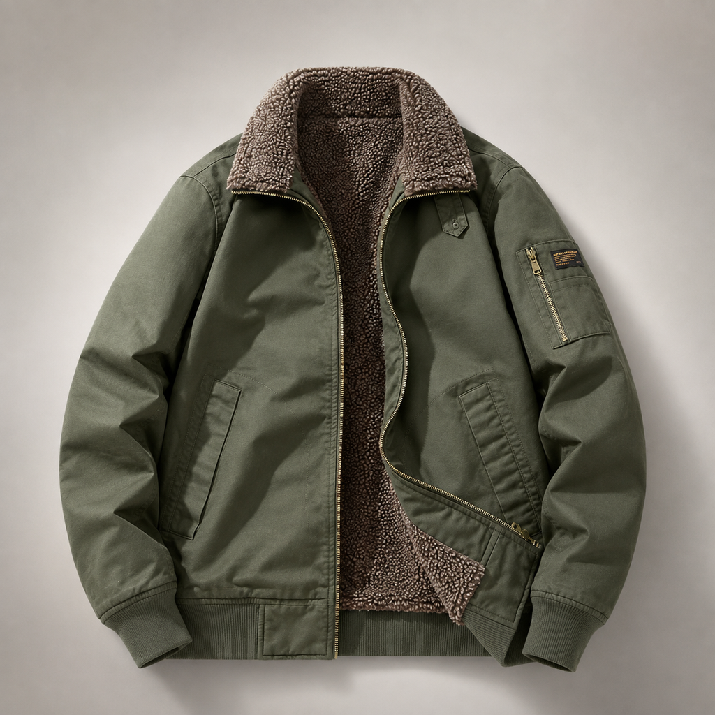 Wesley Men’s Sherpa-Lined Bomber Jacket