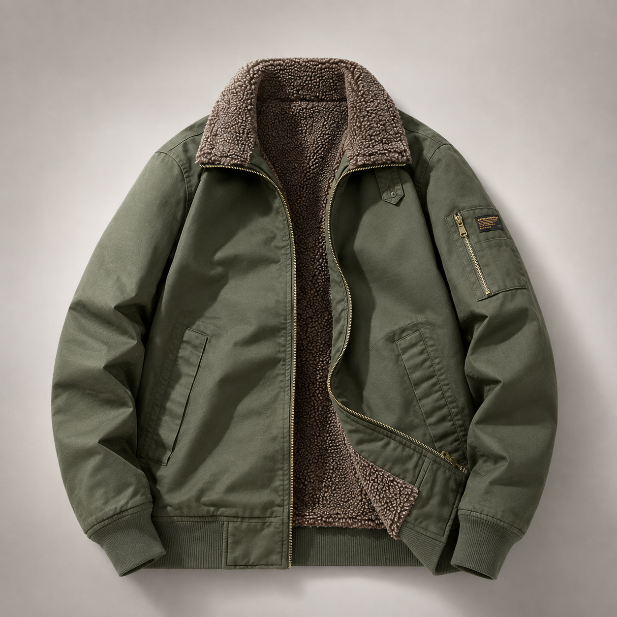 Wesley Men’s Sherpa-Lined Bomber Jacket