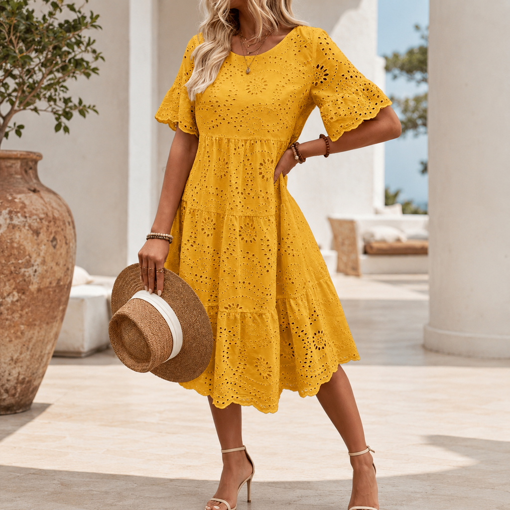 Brooklyn Women’s Eyelet Tiered Dress
