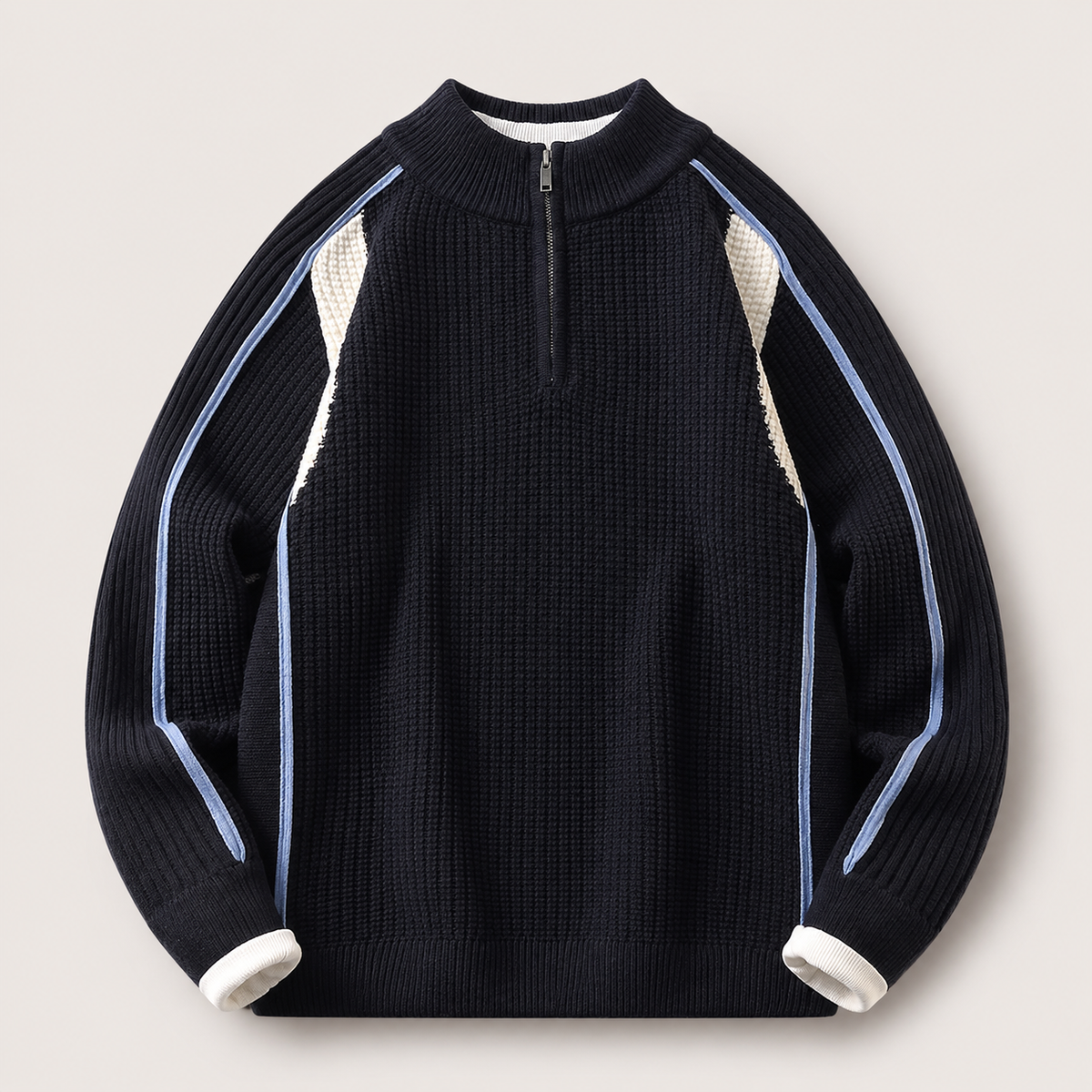 Oliver Quarter-Zip Textured Knit Sweater