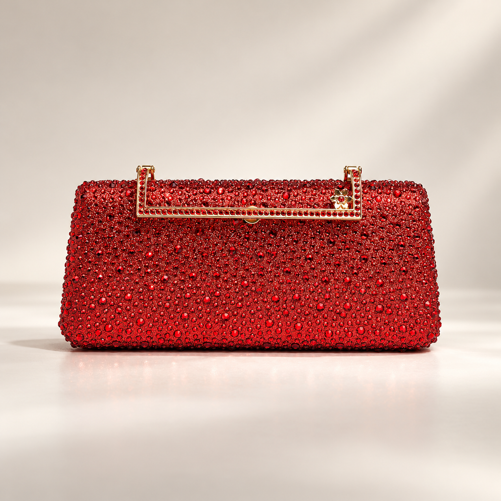 Vivienne Crystal Rhinestone Evening Clutch Bag