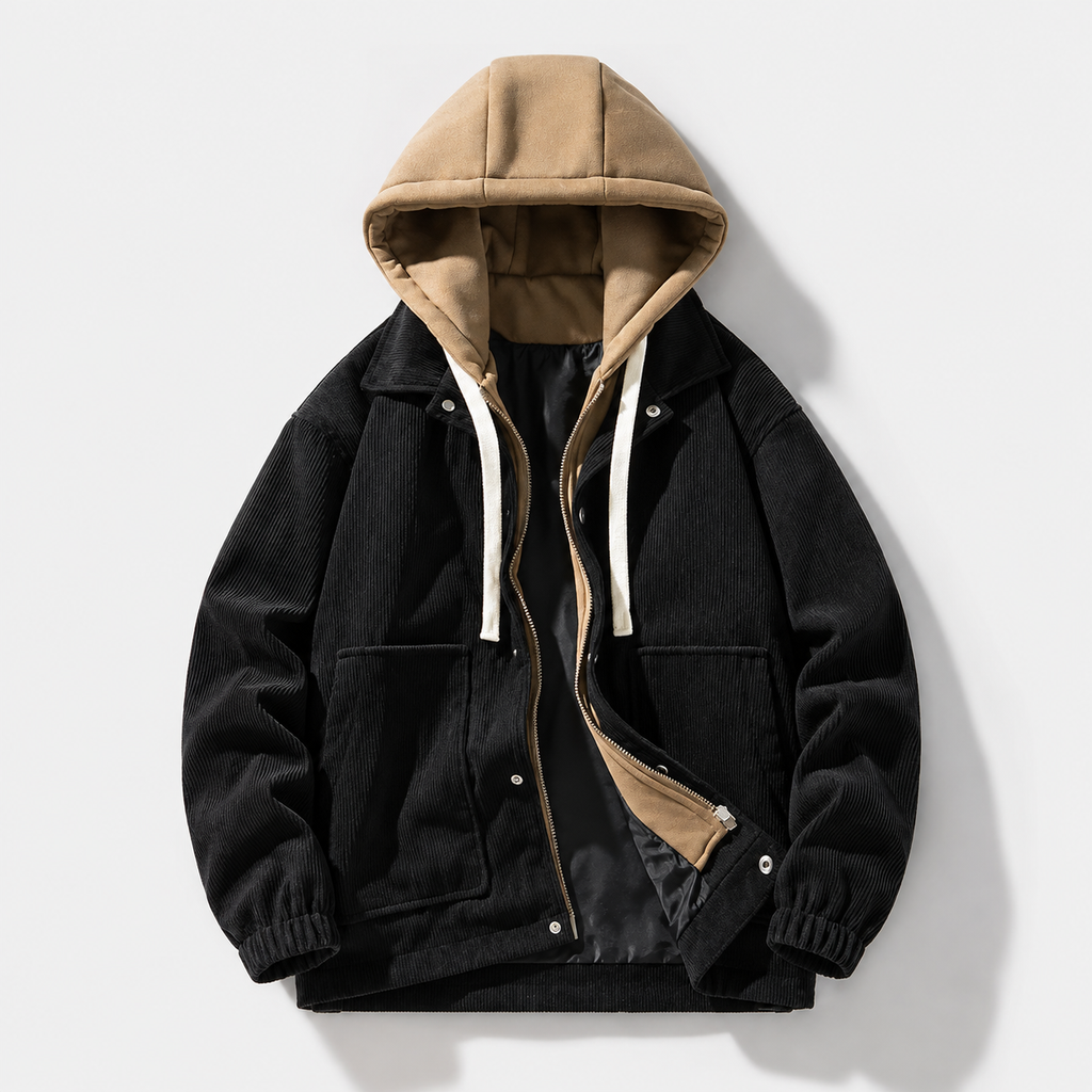 Ellis Corduroy-Textured Hooded Jacket