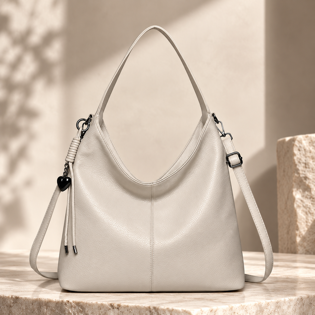 Bianca Women’s Hobo Shoulder Bag – Pebbled Crossbody Handbag with Adjustable Strap