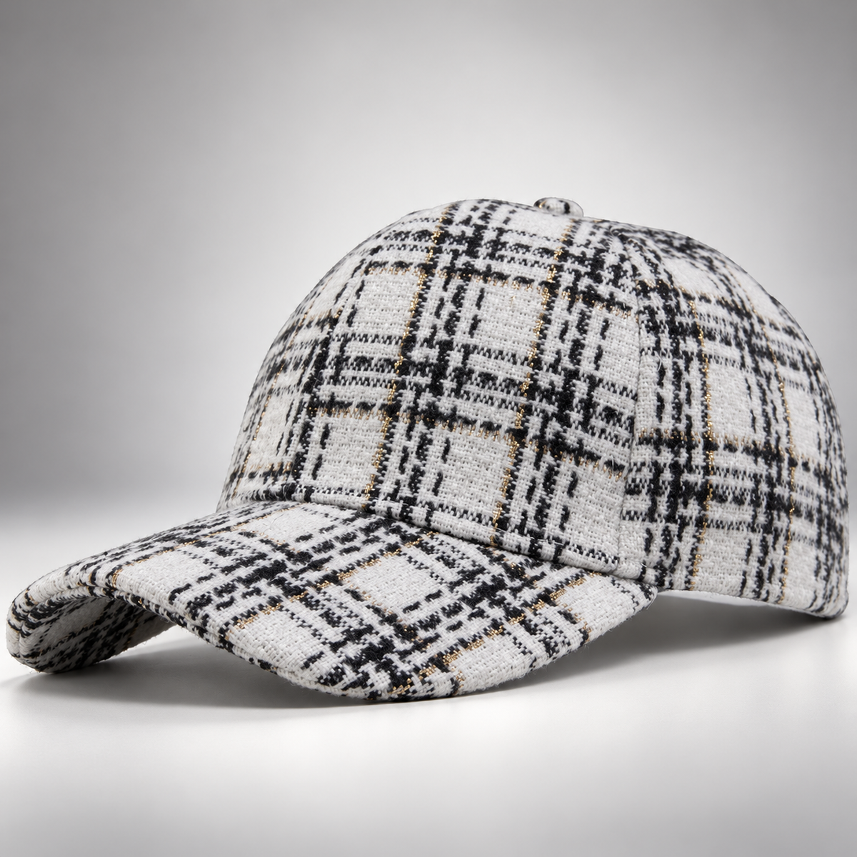 Camille Plaid Baseball Cap – Classic Check Pattern Casual Hat