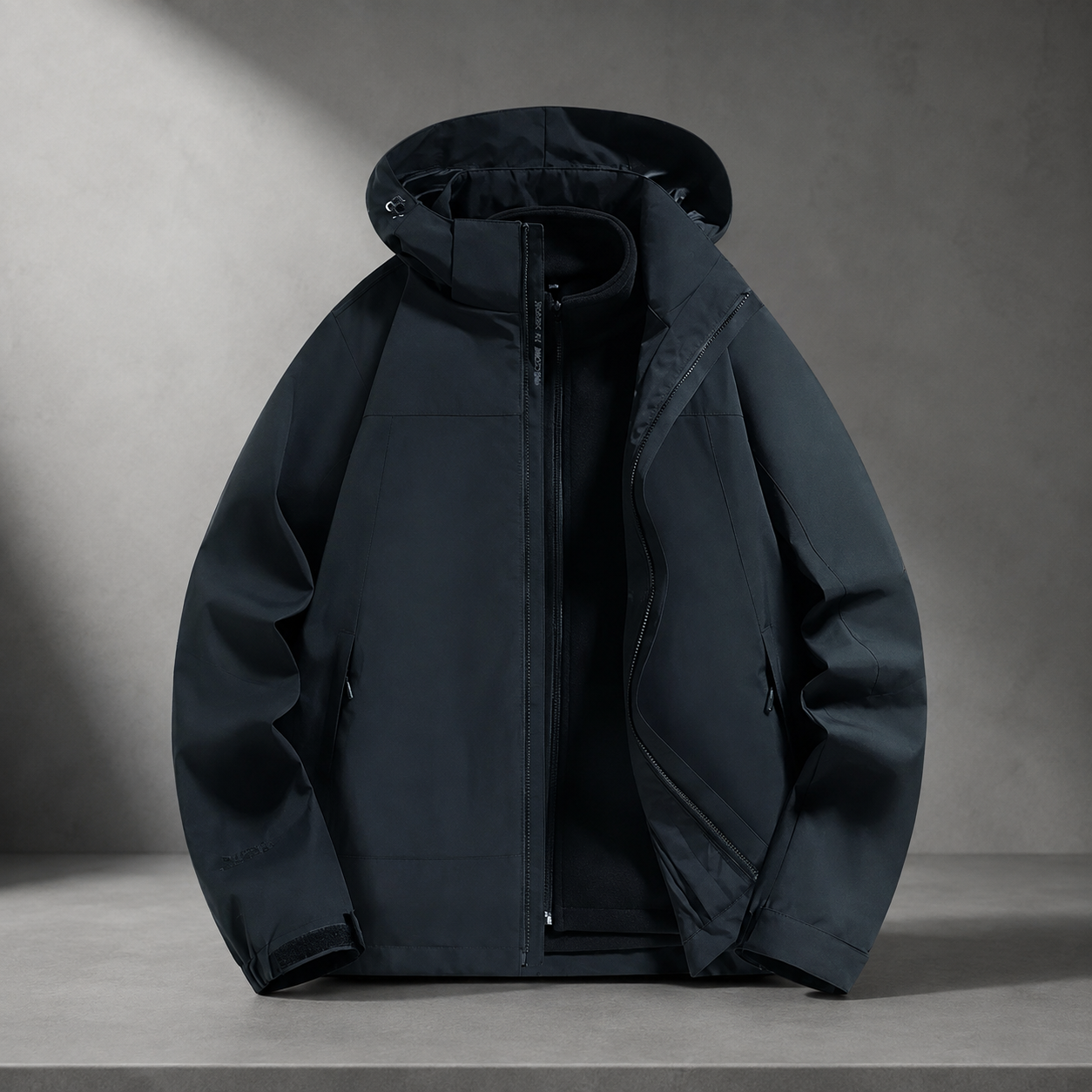 Cameron Men’s 3-in-1 Hooded Outdoor Jacket – Water-Repellent Windproof Shell with Removable Fleece Liner