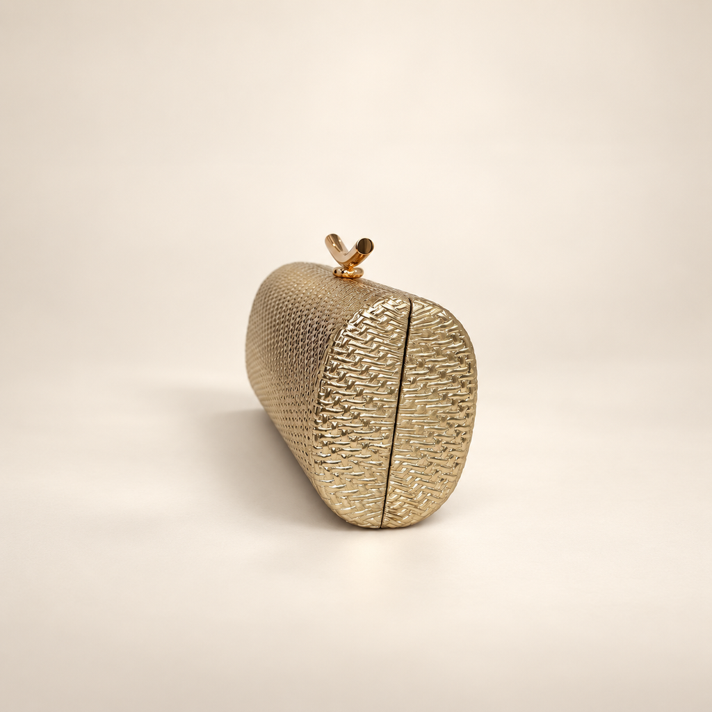 Gianna Metallic Woven Evening Clutch