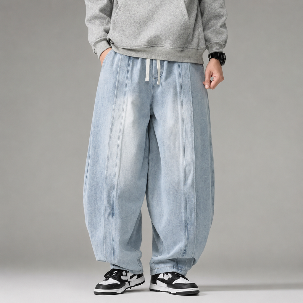 Lorenzo Carter Men’s Wide-Leg Denim Pants
