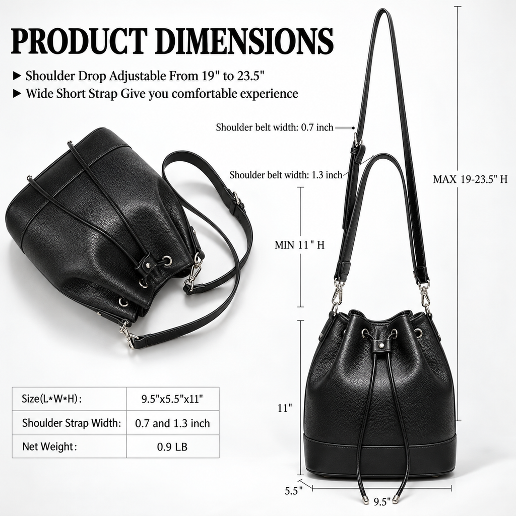 Francesca Women’s Drawstring Bucket Bag