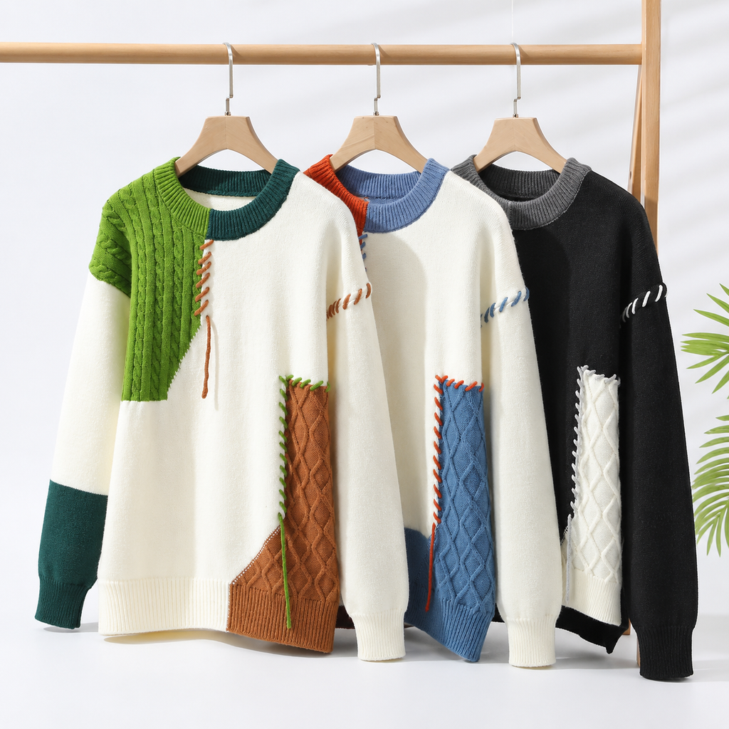 James Men’s Textured Patchwork Knit Pullover