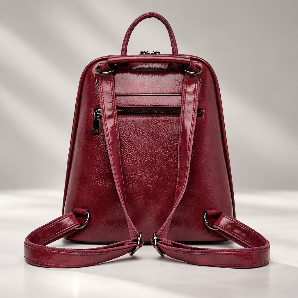 Veronica Convertible Backpack Purse with Top Handle and Multi-Zip Compartments