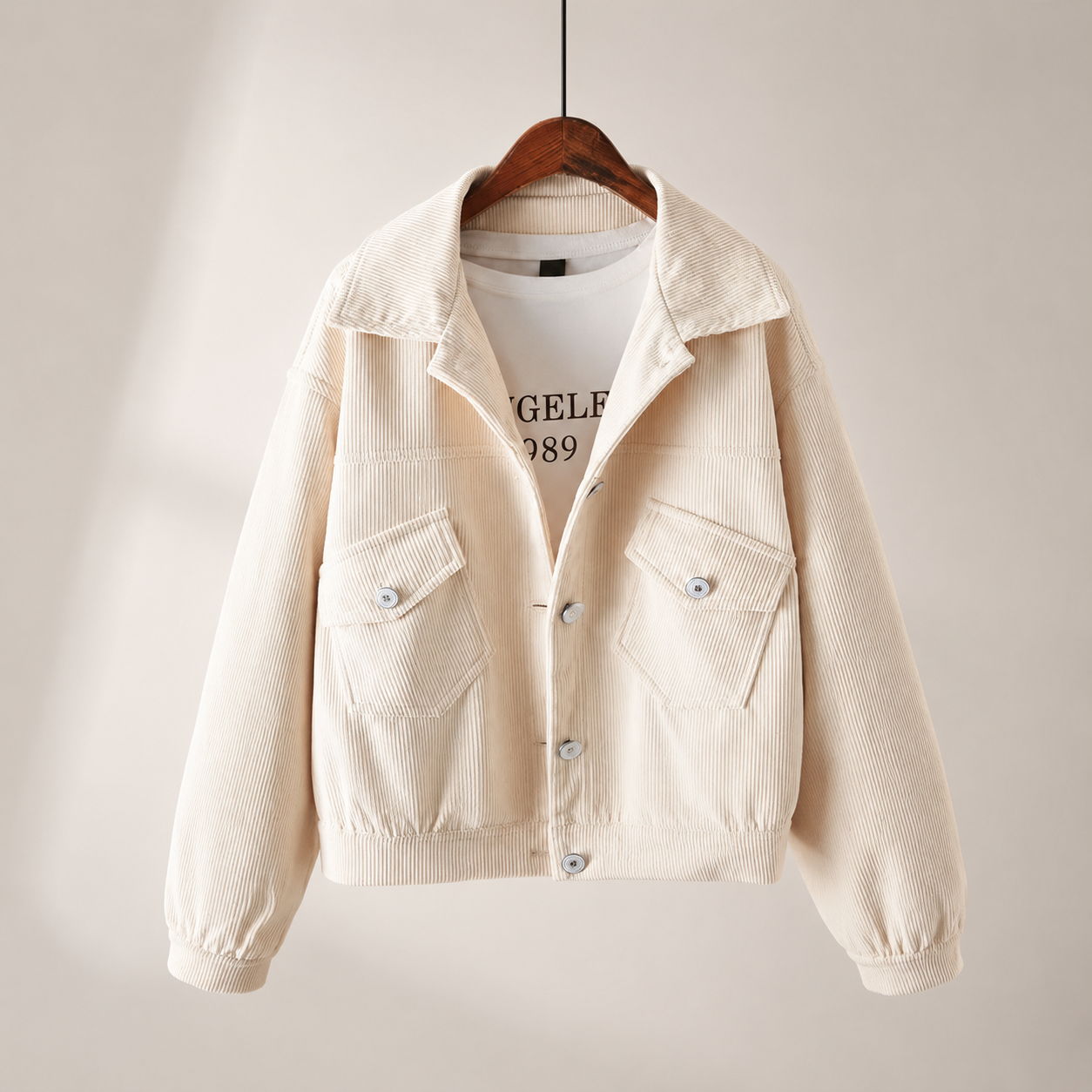 Elodie Corduroy Button-Front Jacket