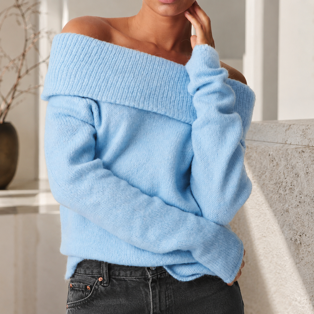 Sabrina Off-Shoulder Knit Sweater