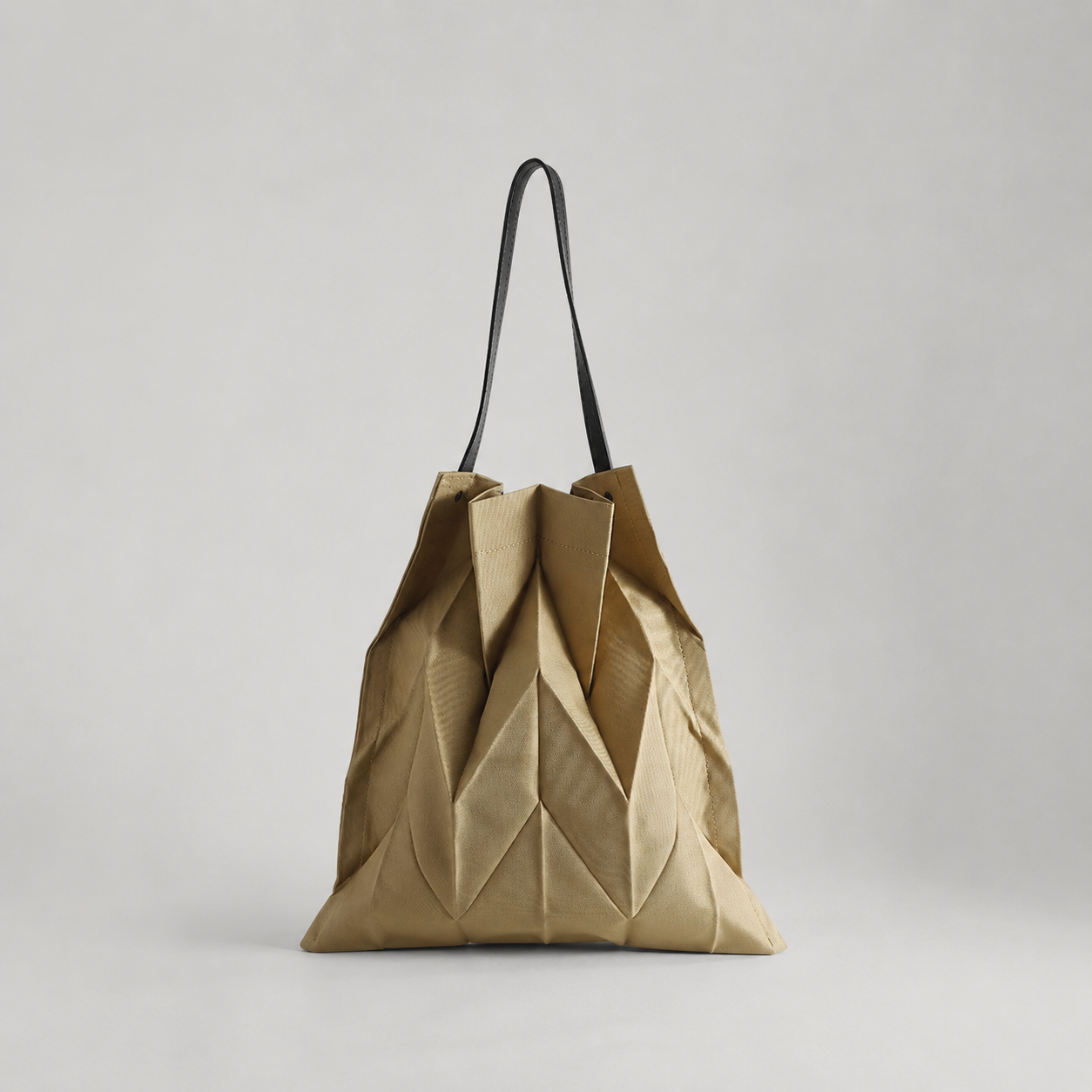 Harlow's Pleated Canvas Tote Bag with Structured Shoulder Strap