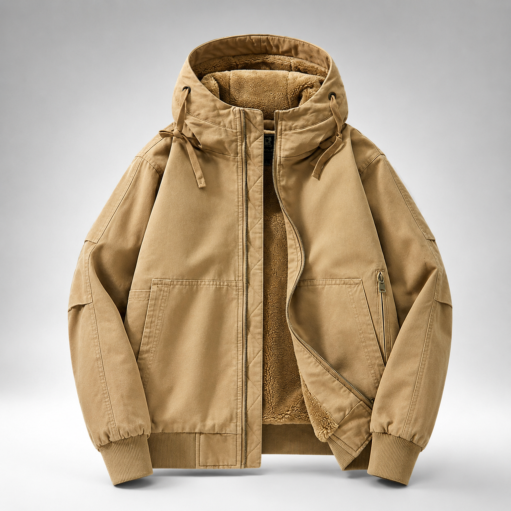 Callum Fleece-Lined Hooded Utility Jacket