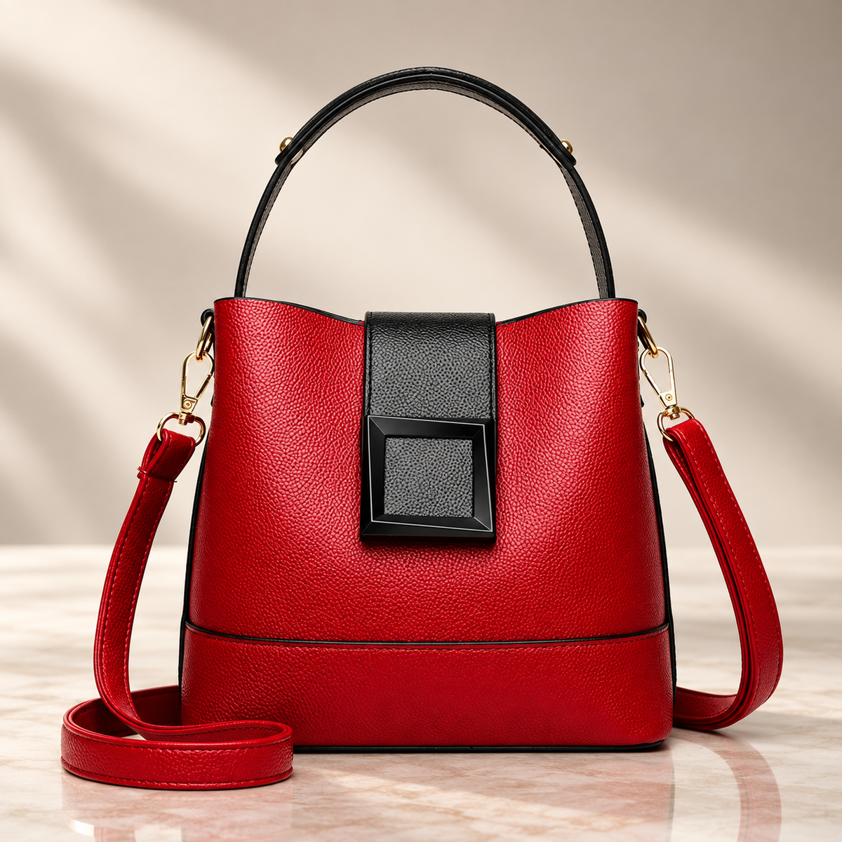 Adriana Women’s Structured Top Handle Handbag – Textured Shoulder & Crossbody Bag