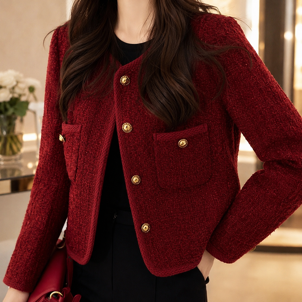 Valentina Women’s Textured Cropped Jacket