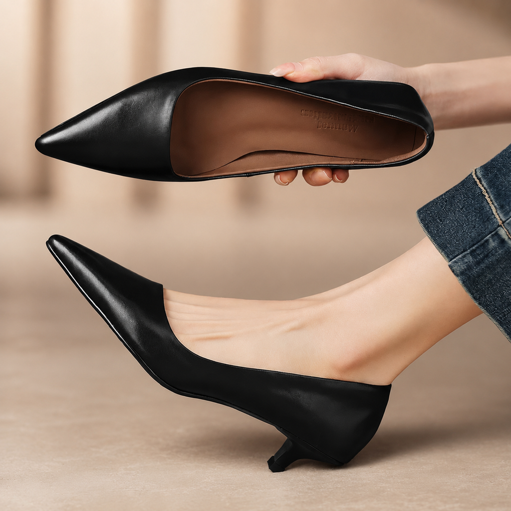 Harper Women’s Pointed-Toe Low Kitten Heel Pumps