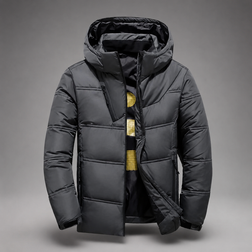 Graham Hooded Puffer Jacket – Quilted Padded Zip-Up Coat