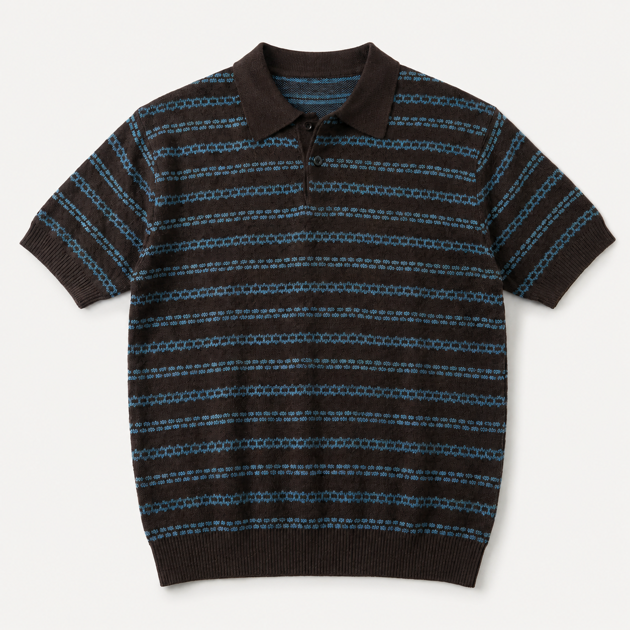 Caleb Men’s Striped Knit Polo Shirt