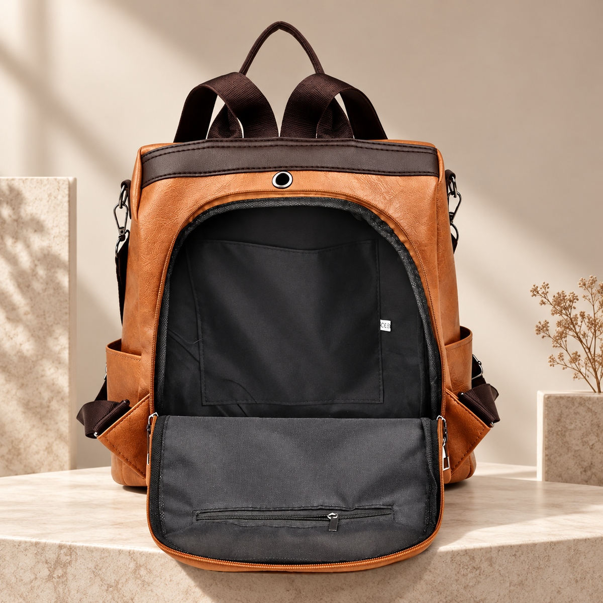Alessandro Convertible Backpack Purse – Multi-Way Shoulder Bag with Zipper Closure