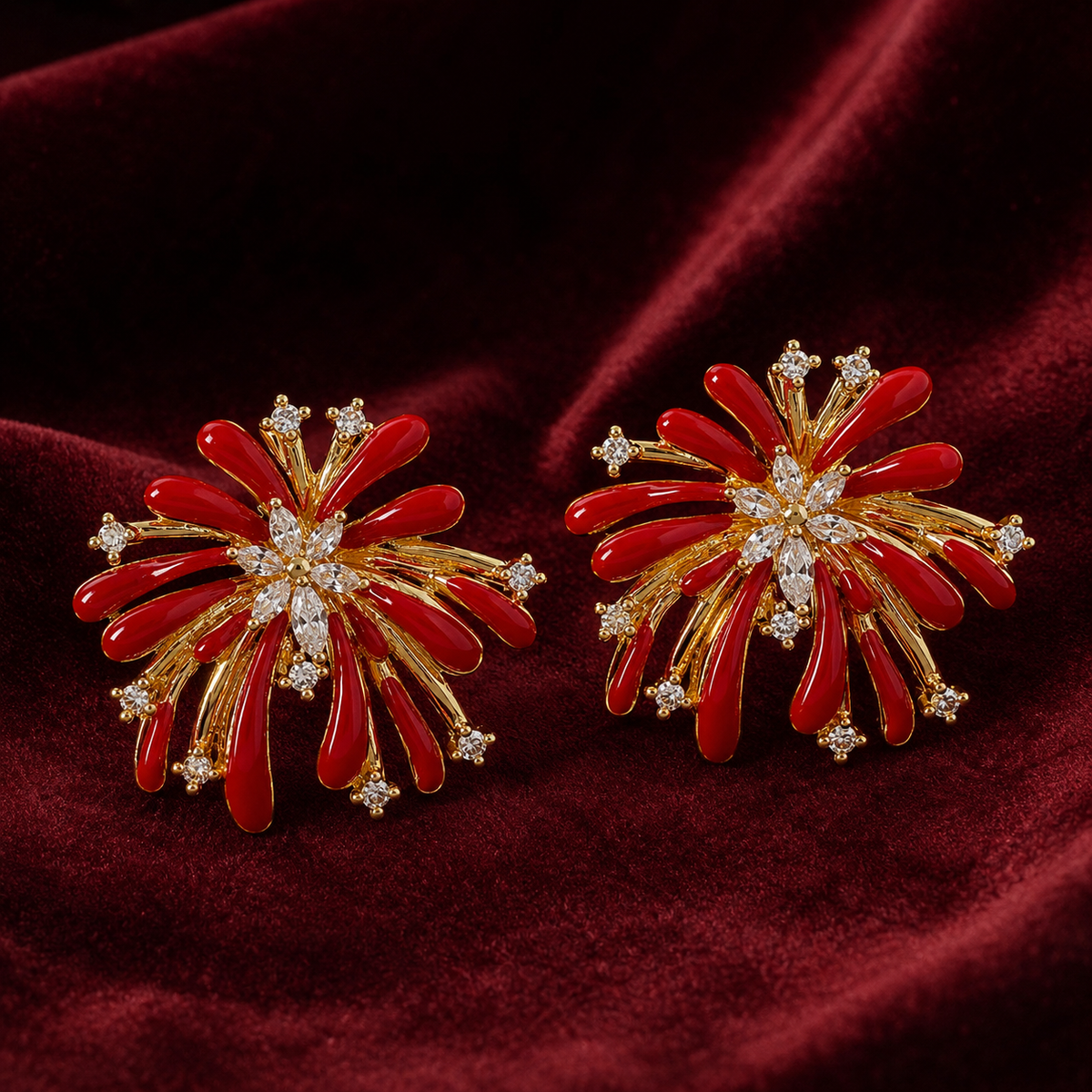 Charlotte Firework Floral Statement Earrings