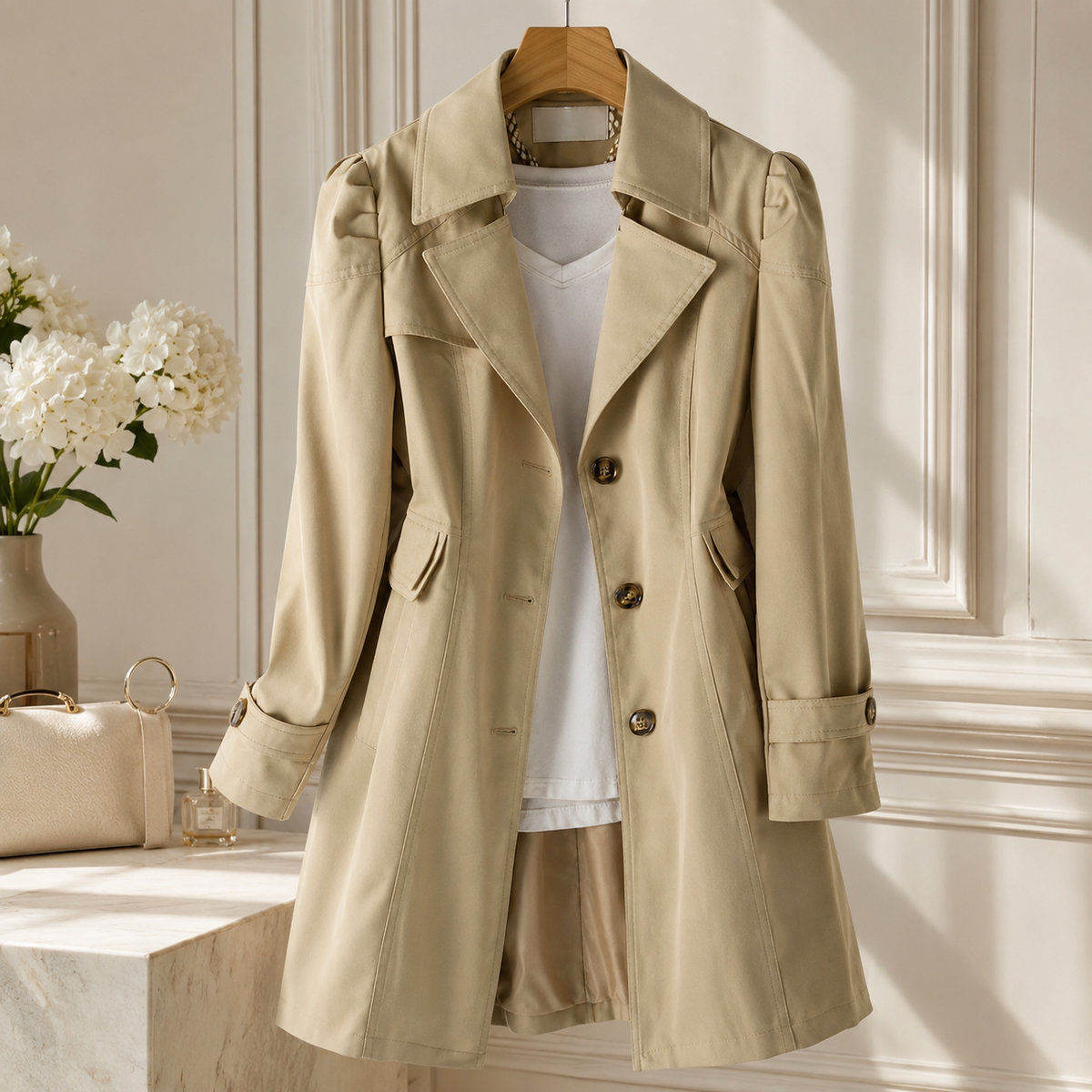 Harper Single-Breasted Trench Coat