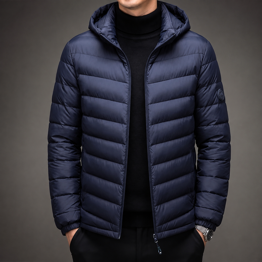 Caleb Men’s Lightweight Hooded Down Puffer Jacket
