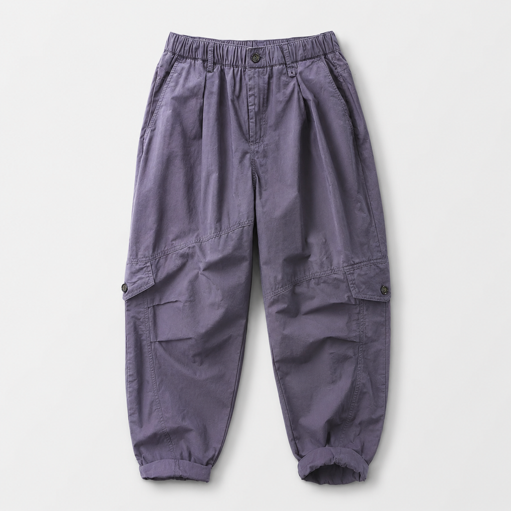 Elliot Relaxed Cargo Pants – Tapered Utility Pants with Flap Pockets