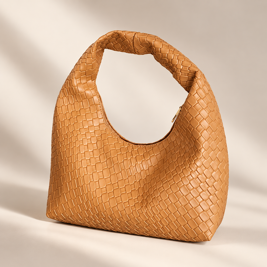 Gianna Croc-Embossed Hobo Handbag with Integrated Top Handle