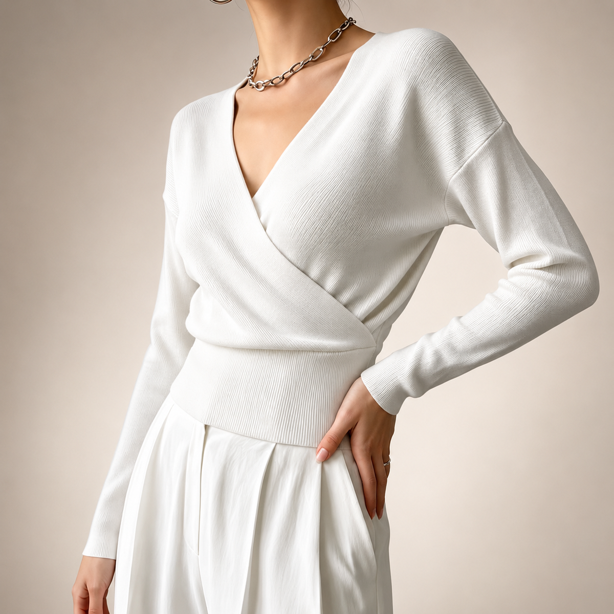 Marlow Women’s Wrap-Front V-Neck Sweater