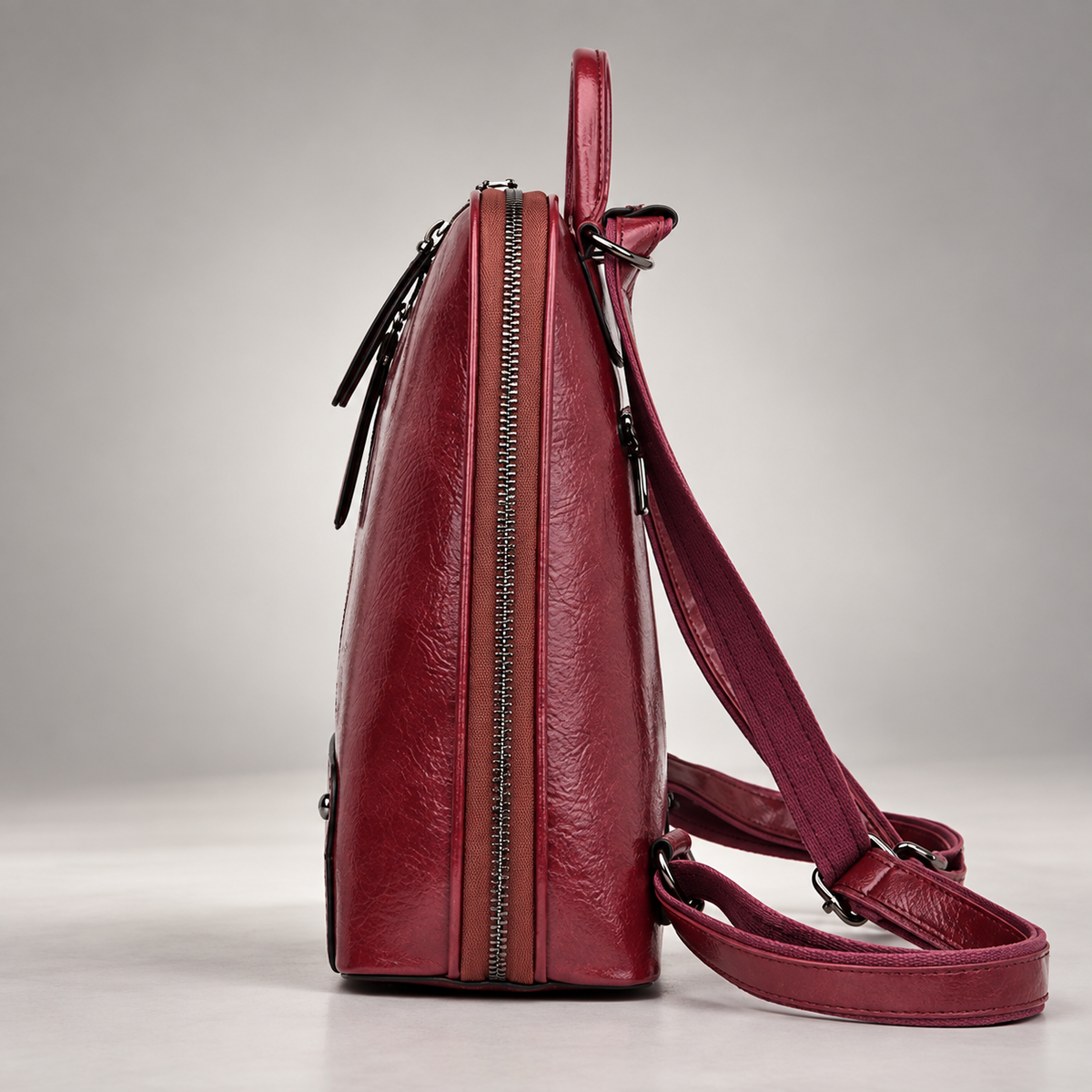 Veronica Convertible Backpack Purse with Top Handle and Multi-Zip Compartments