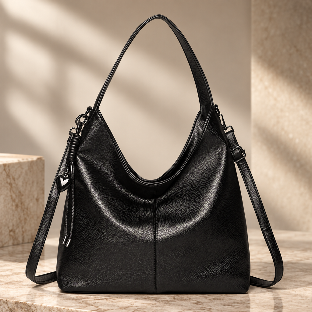 Bianca Women’s Hobo Shoulder Bag – Pebbled Crossbody Handbag with Adjustable Strap