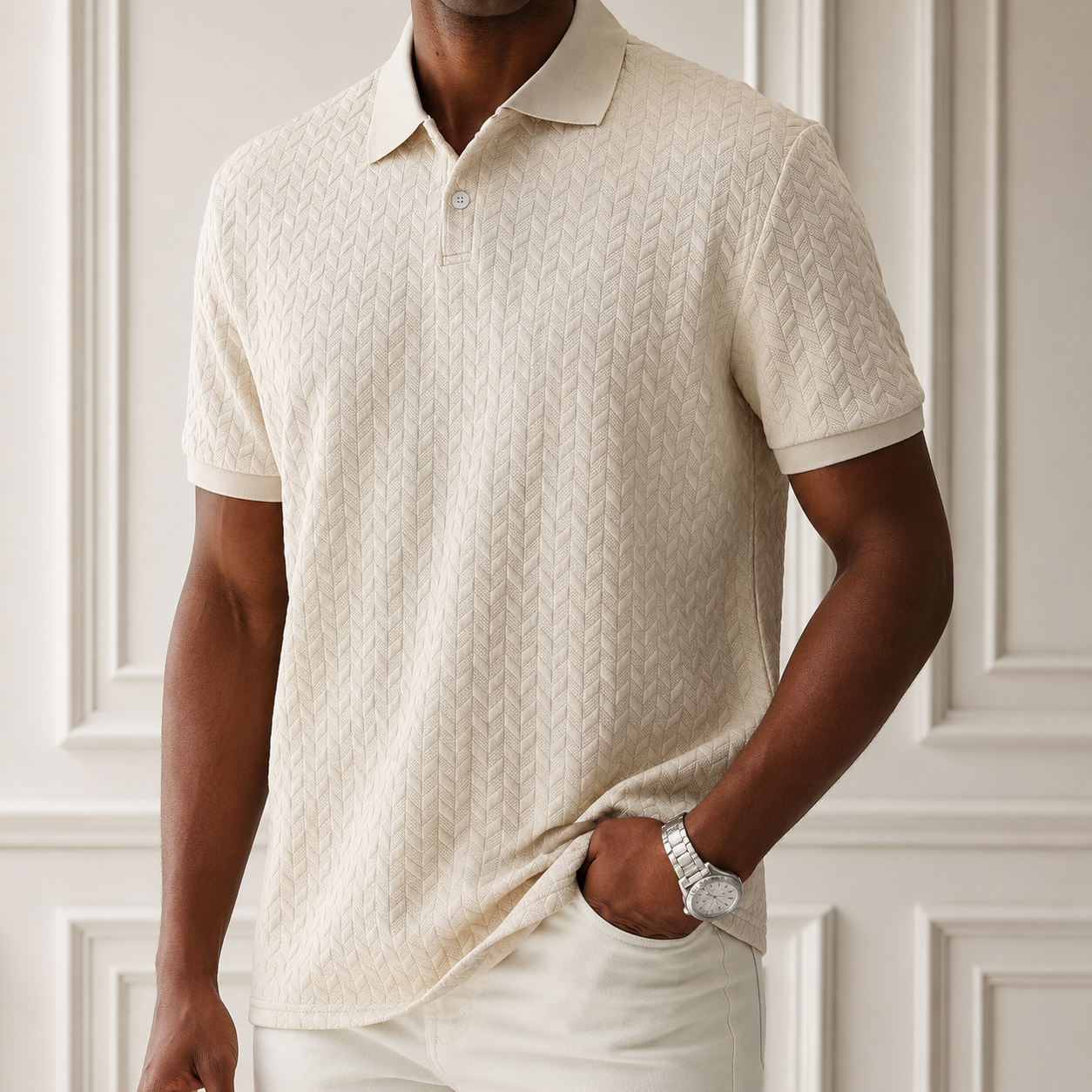Owen Men’s Textured Polo Shirt