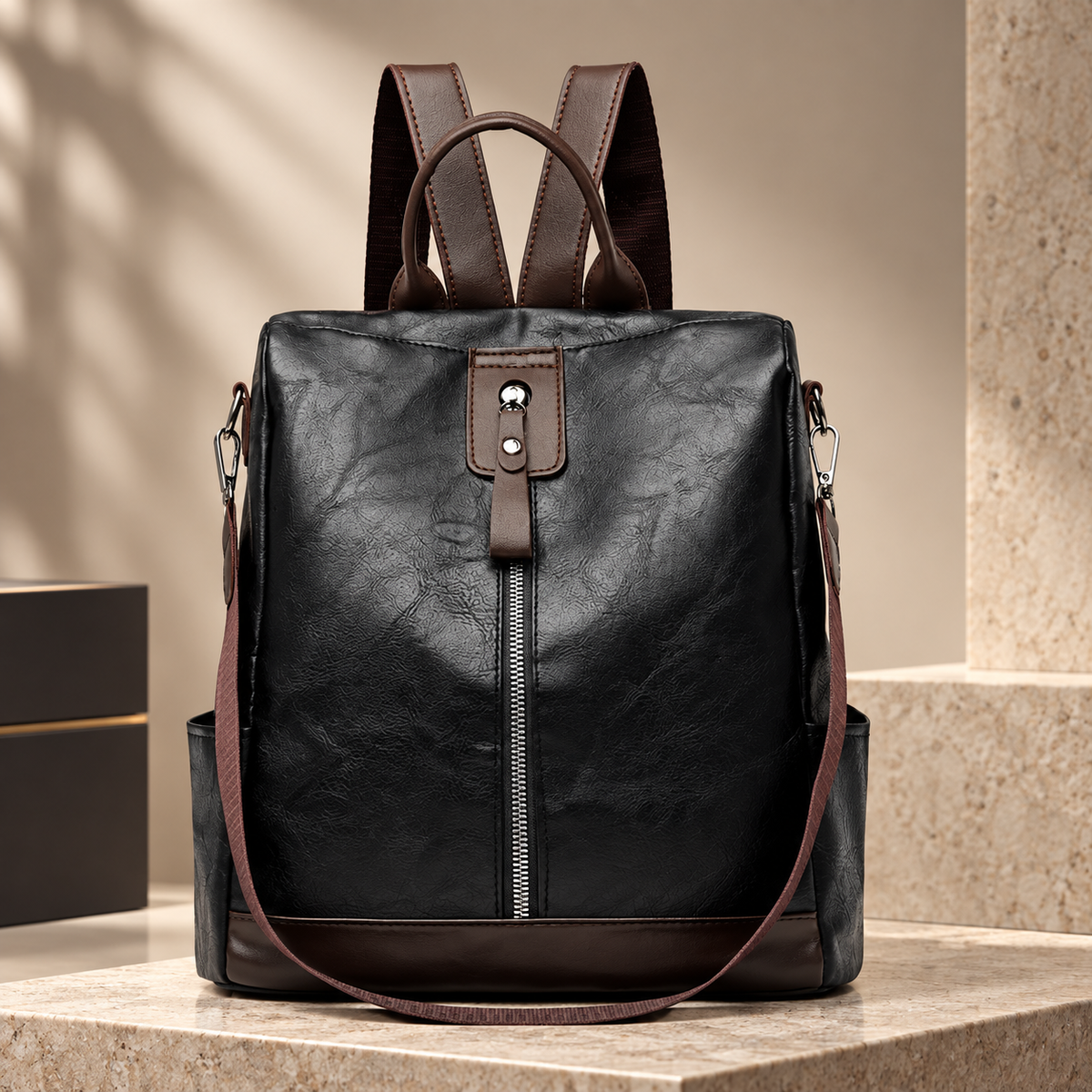 Alessandro Convertible Backpack Purse – Multi-Way Shoulder Bag with Zipper Closure