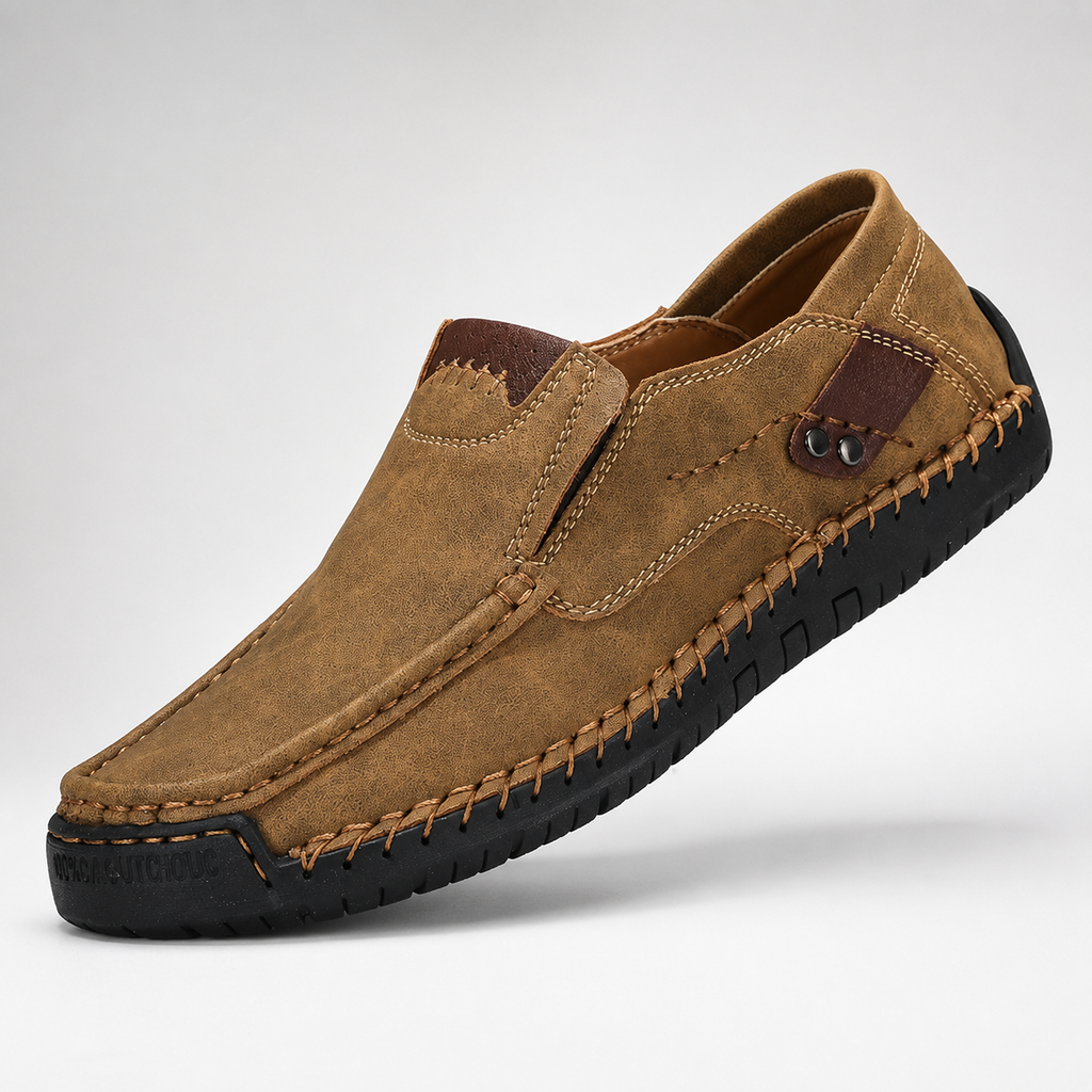 Thomas Casual Slip-On Loafers with Hand-Stitched Detail and Flexible Sole