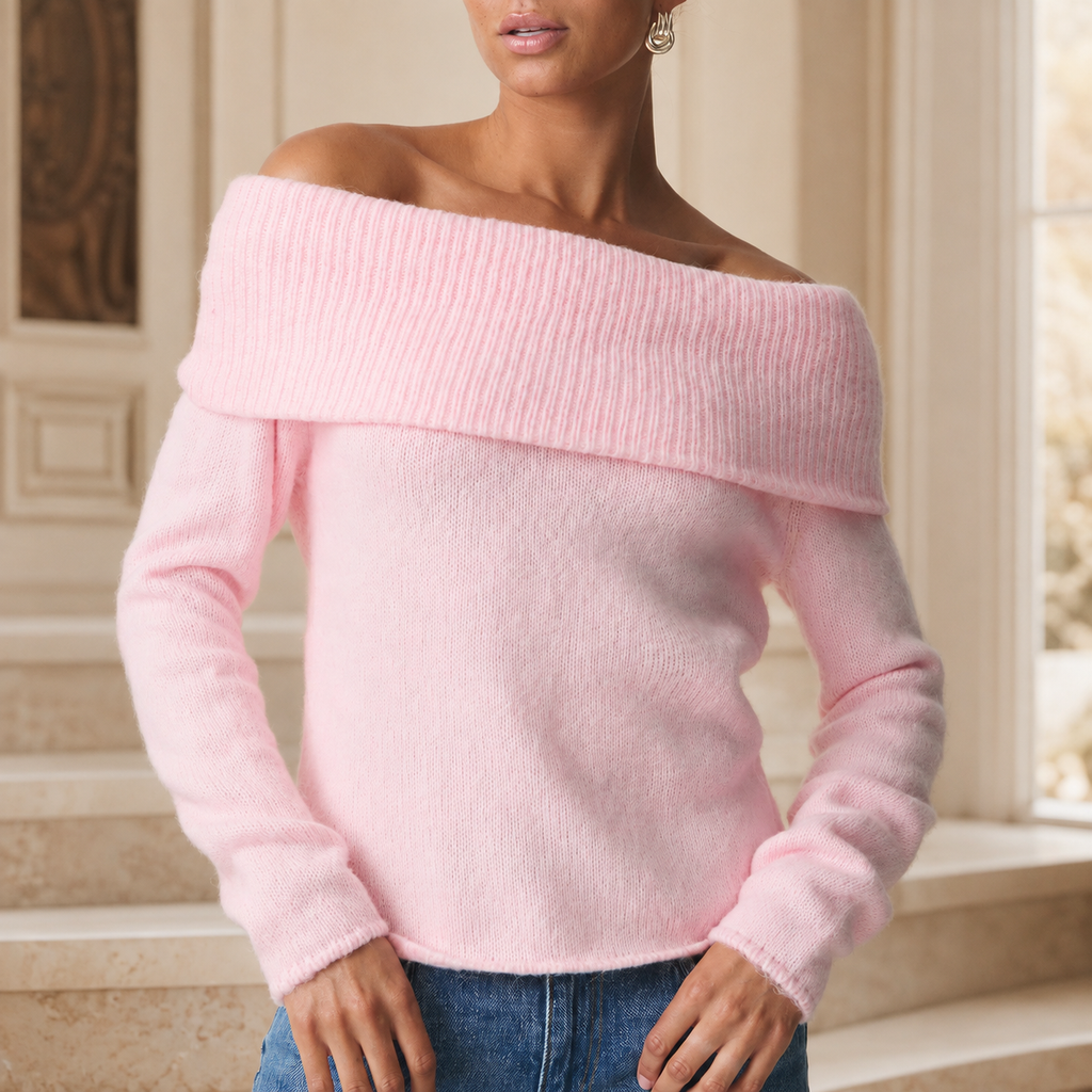 Sabrina Off-Shoulder Knit Sweater