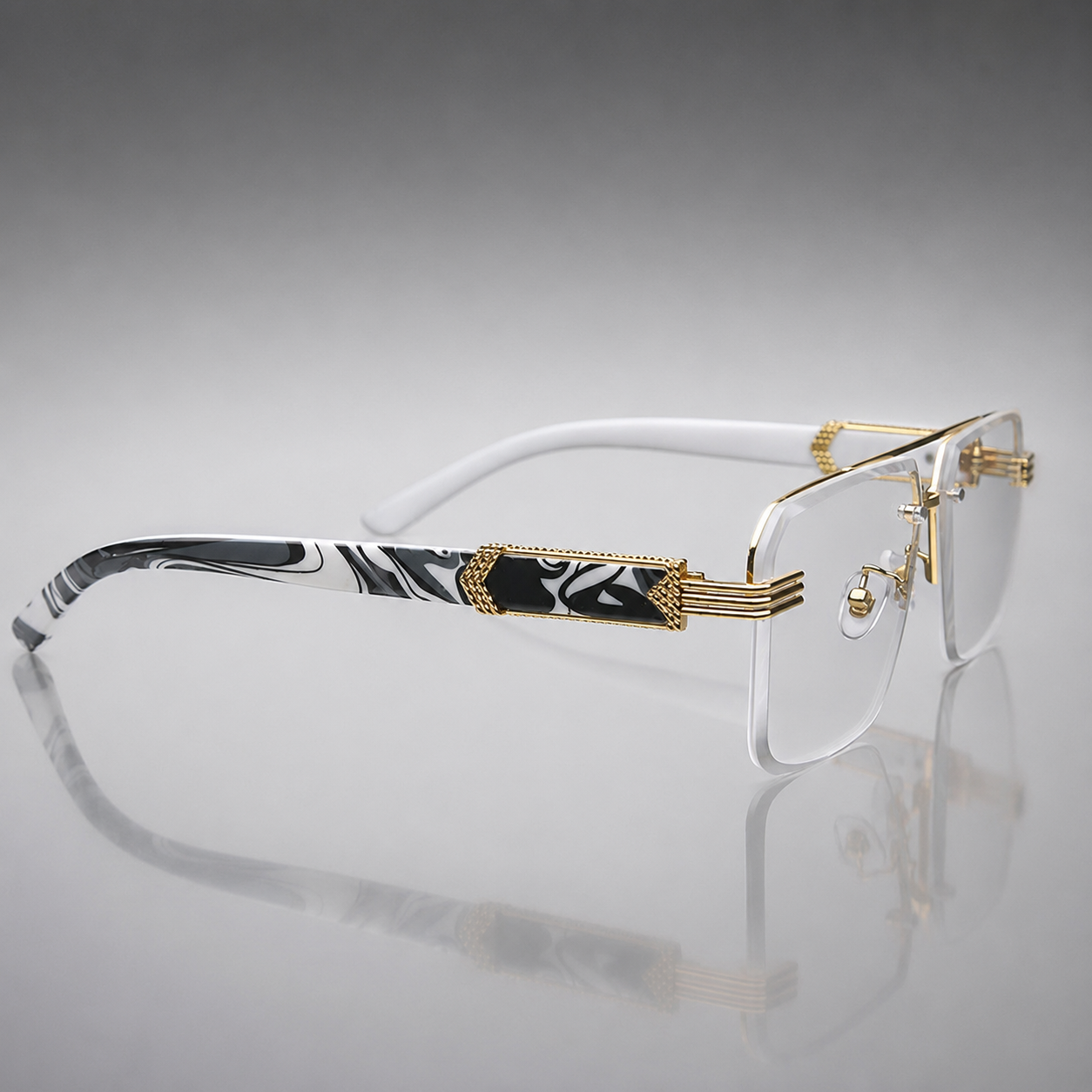 Delaney Rimless Square Sunglasses