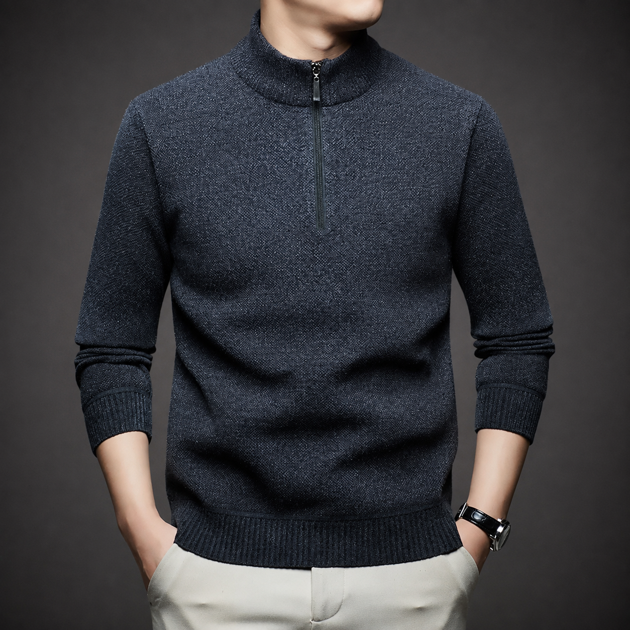 Vincent Men’s Quarter-Zip Knit Sweater