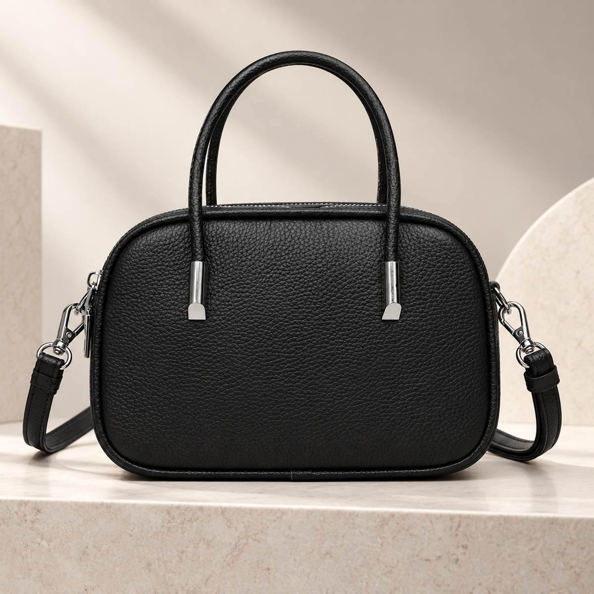 Elodie Women’s Structured Crossbody Handbag – Top Handle Zip Shoulder Bag