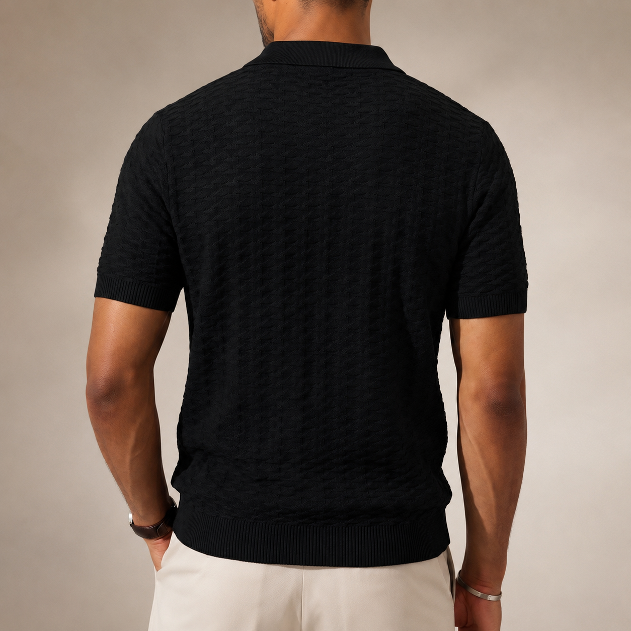 Carter Men’s Textured Knit Polo Shirt