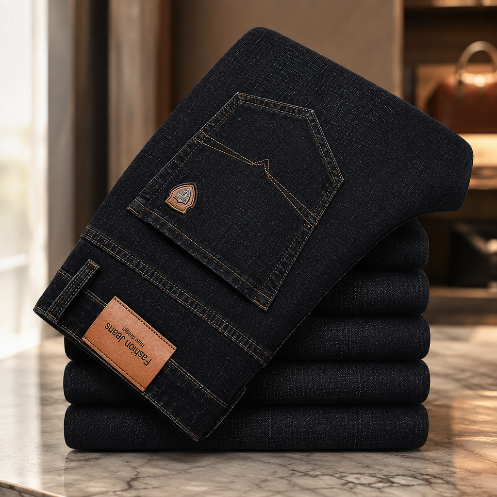 Harrison Classic Straight-Fit Stretch Denim Jeans