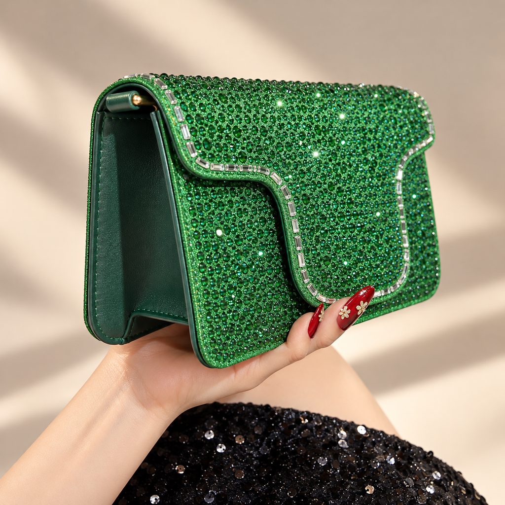 Valentina Crystal Rhinestone Evening Clutch Bag