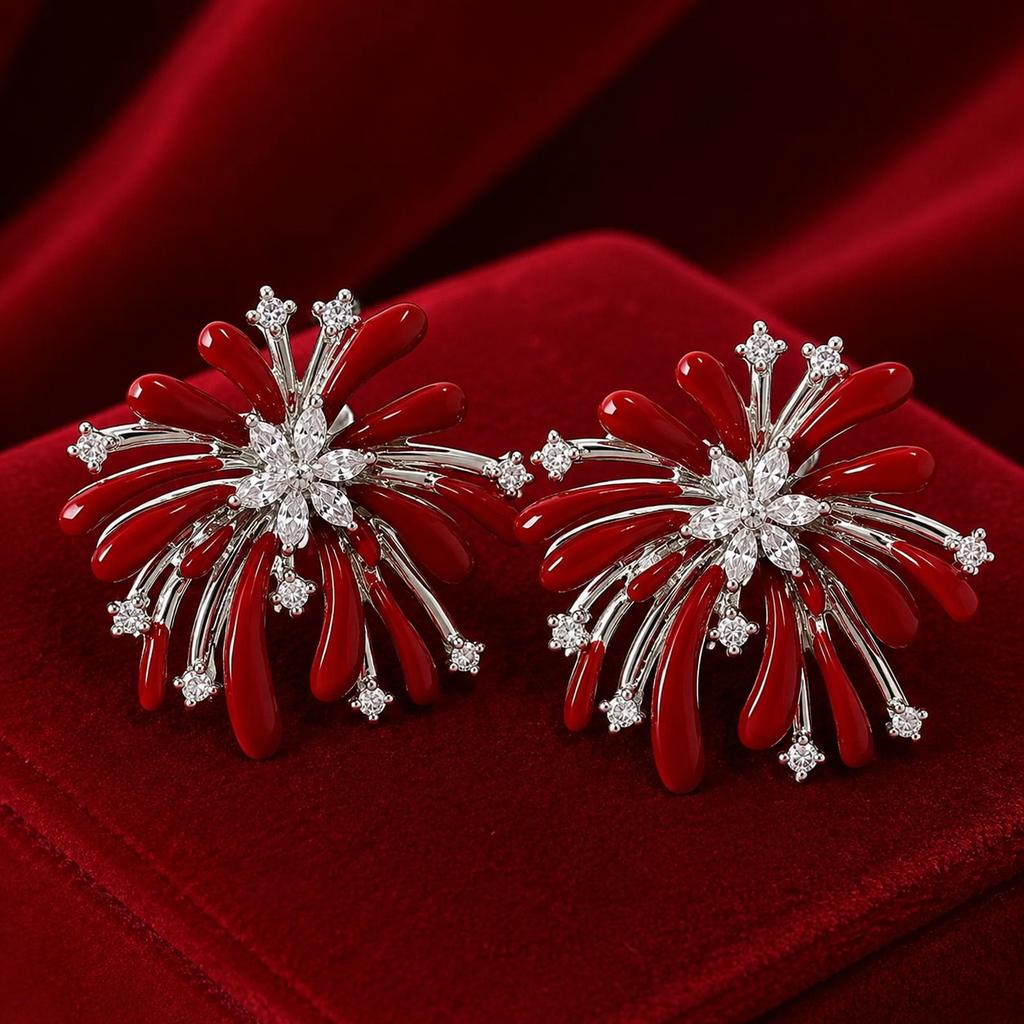 Charlotte Firework Floral Statement Earrings