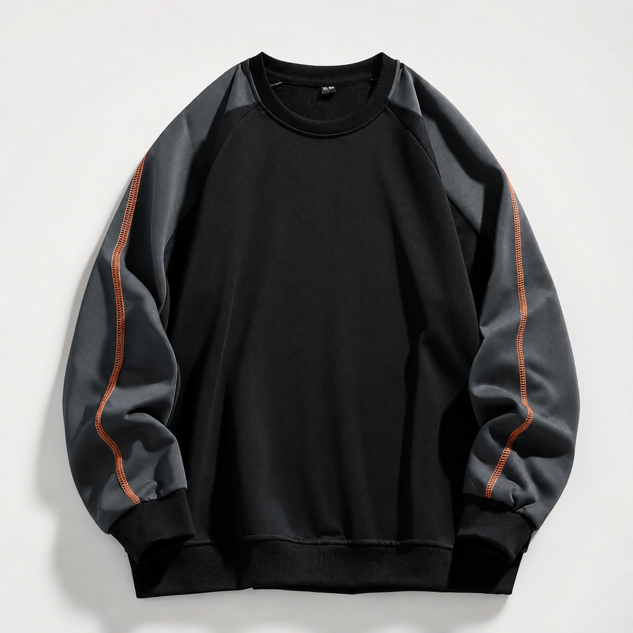 Preston Color-Block Raglan Crewneck Sweatshirt – Long Sleeve Contrast Pullover